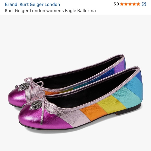 NWT KURT Geiger Women\'s Rainbow Striped Flats/ PRICE IS FIRM